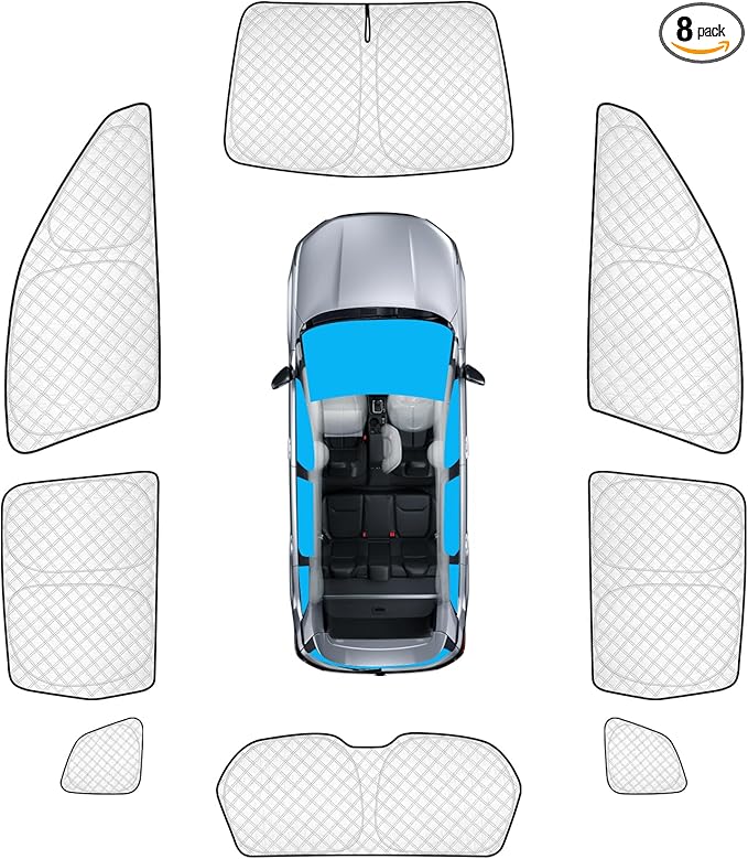 KMF 8pcs Full Window Sun Shades Custom Fit for Subaru Forester Accessories 2014-2018, Privacy Car Window Covers for Windshield Side Rear, UV Block and Blackout for Camping Outdoor