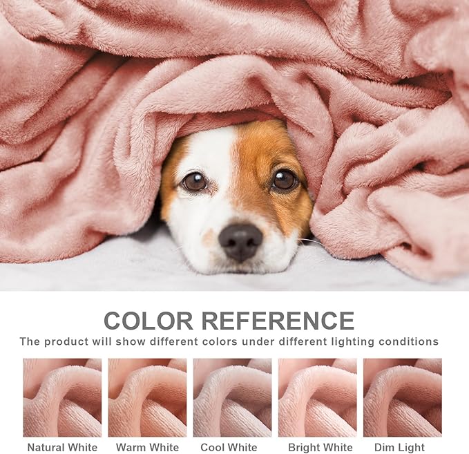 Hansleep Fleece Blanket for Couch Dusty Pink, Super Soft Flannel Fuzzy Throw Plush Cozy Blanket for All Seasons, Dusty Pink, Throw 50x60 Inches