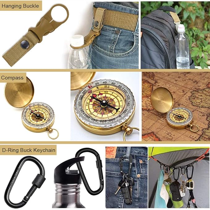 EMDMAK Gifts for Men Dad Husband Boyfriend, Survival Gear and Equipment 15 in 1, Outdoor Emergency Survival Kit, Camping Hunting Fishing Christmas Birthday Gifts Ideas for Him Teen Boy Cool Gadget