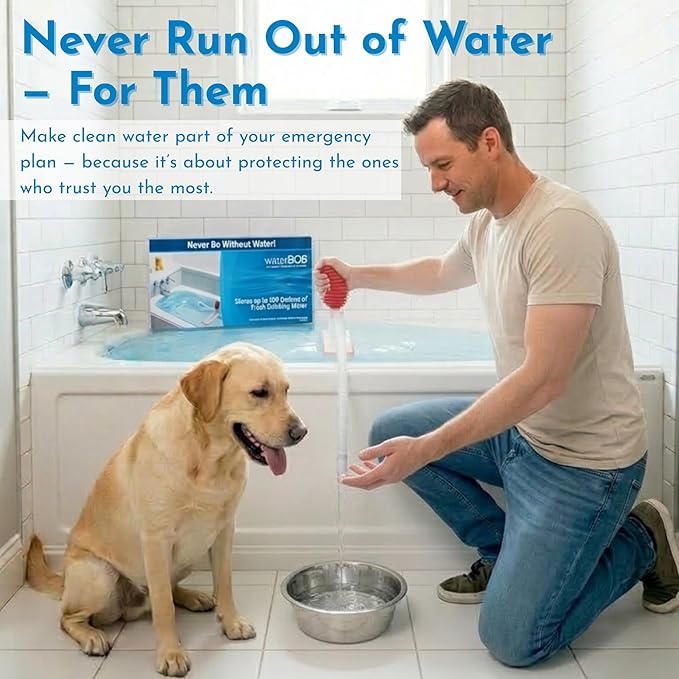 waterBOB Bathtub Emergency Water Storage Bladder Up To 100 Gallon Capacity - Food Grade Liner with Hand Pump for Hurricane and Disaster Preparedness - BPA Free Drinking Water Container