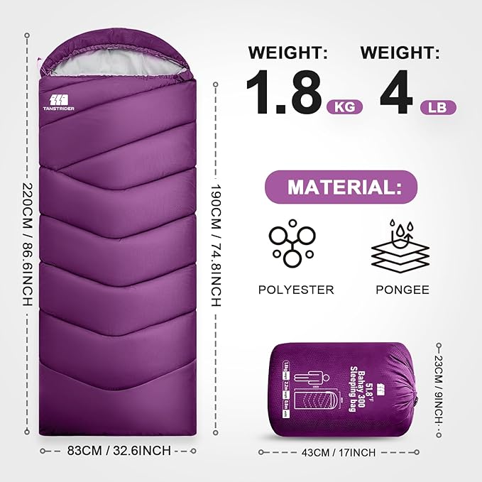Sleeping Bags for Adults Cold Weather & Warm,Backpacking Camping Sleeping Bag for Tall Girls Boys,Lightweight,Compact,Waterproof Camping Gear for Traveling,Hiking,Hotel,Outdoor & Indoor