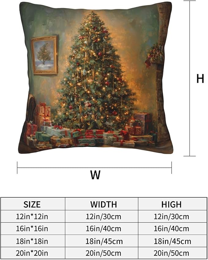 Christmas Tree Pendant Throw Pillow Covers 18x18 inch Set of 2 Pillow Case Cushion Cover for Home Sofa Couch Living Room Car Decor