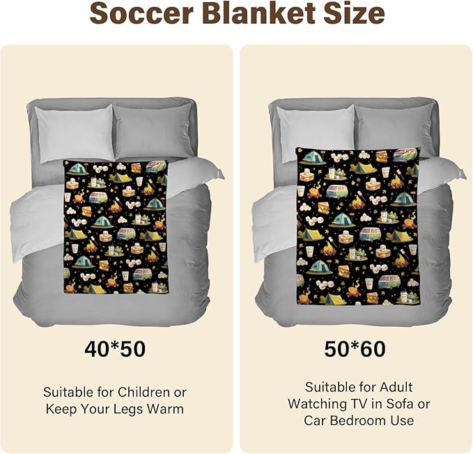 Marshmallow Blanket, Camping Blanket, Gifts for Camping Lovers, Cute S'Mores Blanket, Christmas Camping Gifts for Couples, 50" X 60" Marshmallow Cookie Blankets Birthday Christmas
