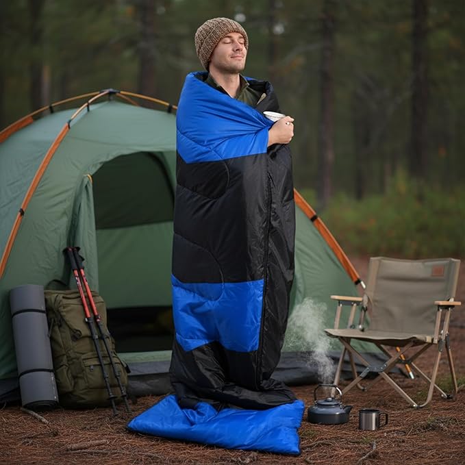 Lightweight Sleeping Bag for Backpacking, Hiking, Waterproof Compact Envelope Sleeping Bag for Cold & Warm Weather