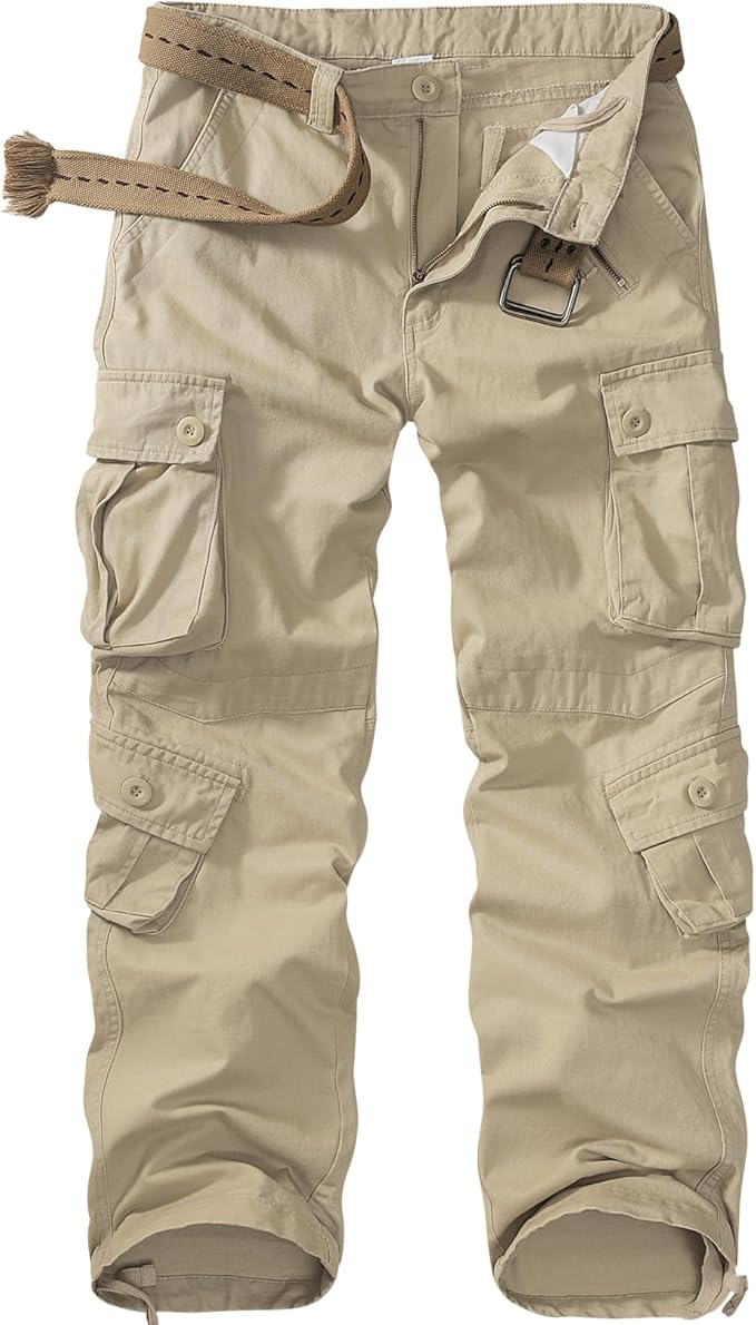 Men's BDU Casual Military Pants, Tactical Wild Army Combat ACU Rip Stop Camo Cargo Work Pants Trousers with 8 Pockets