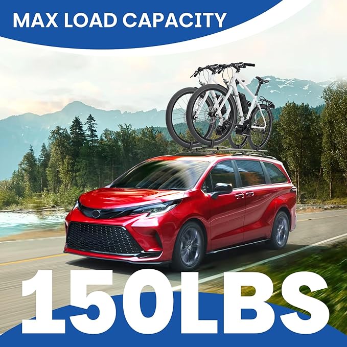Roof Rack Cross Bars Compatible with Toyota Sienna 2021-2026, 150 lbs Aluminum Crossbars Fit for Roof Rails Rooftop Cargo Basket Carrier Bag Luggage Kayak Bike