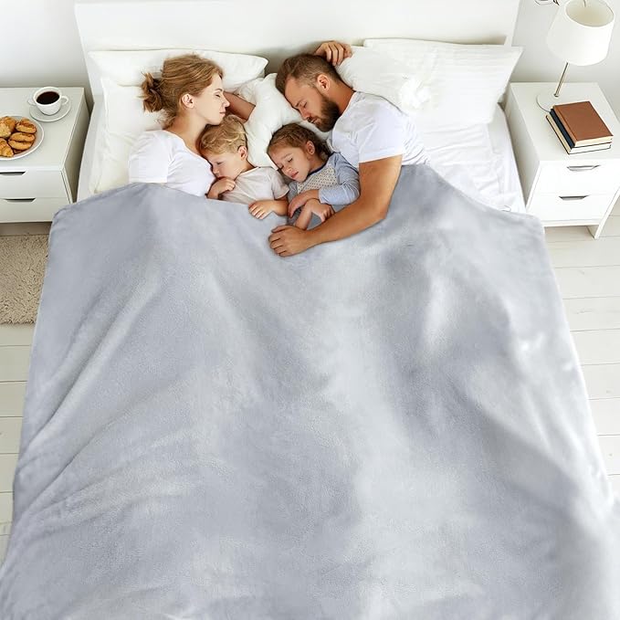 Edenleaf Oversized Blanket 120x120 Inches, Giant Huge Companion for Bed, Sofa, Travel and Camping, Extra Large Big Soft Blanket Fits The Whole Family and Outdoor Campaign, Light Grey
