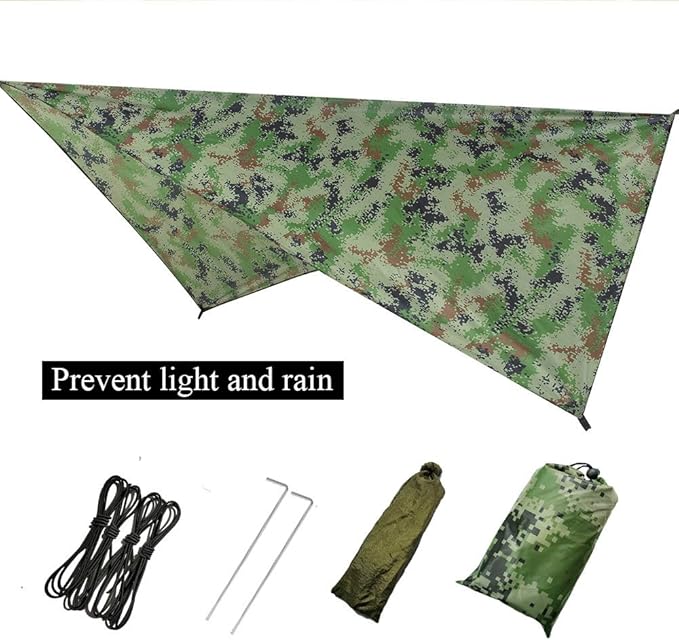 Camping Hammock 2 Person Hammocks with Net, Tent, Tree Straps Heavy Duty Waterproof Lightweight Nylon Portable Hammock for Hiking Outdoor Travel Beach Survival Backyard