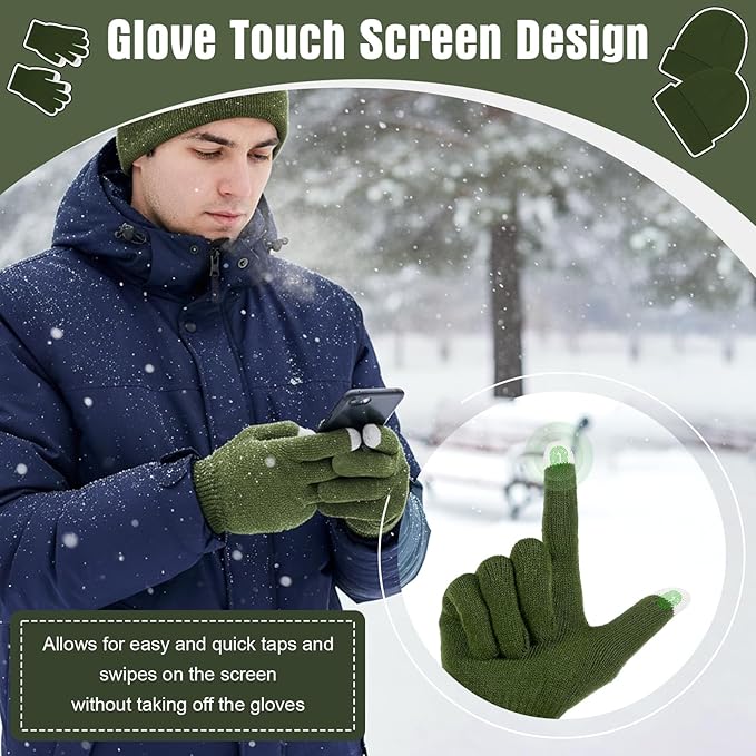 Chicingyou 120 Pcs Homeless Care Package Supplies Bulk Winter Emergency Thermal Blankets Warmer Beanie Socks Touchscreen Gloves for Men Women Cold Weather Outdoor Survival Kits (Green,Black)
