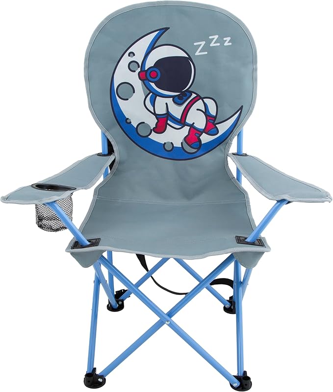 MOUNTAIN SUMMIT GEAR Kids Camping Chair - Foldable Camp Chair with Carrying Case for Outdoor Recreation, Sports, Camping and Fishing (by Caddis Sports) (Astronaut, 1)