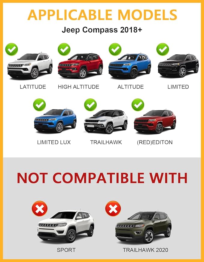 Tuyoung 300lbs All Aluminum Roof Racks Cross Bars Compatible with Jeep Compass 2018-2026, Lockable Heavy Duty Roof Rails Crossbars Rooftop Cargo Basket Carrier Bag Luggage Rails Kayak Canoe Snowboard