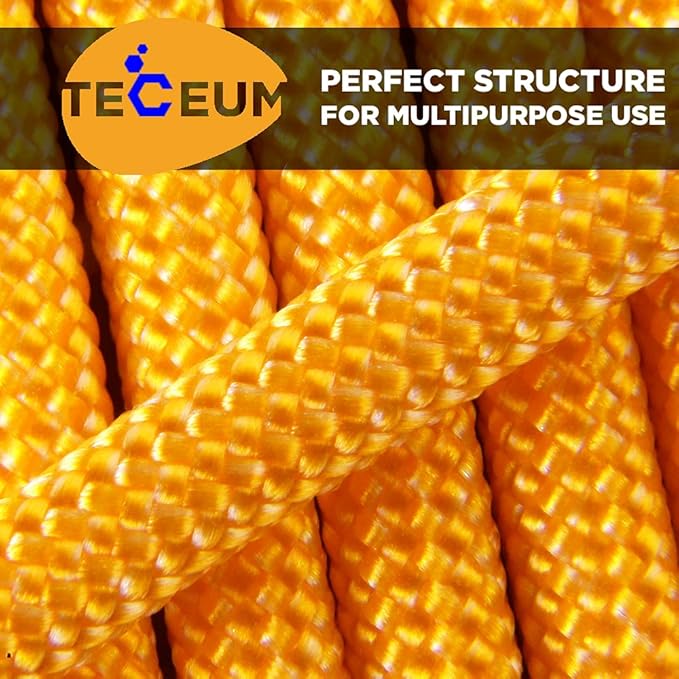TECEUM Reflective Paracord Rope 1000 – 1000ft/200ft/100ft/50ft – 40+ Colors – Glow in The Dark – para Cord – Utility Rope for Survival, Hunting & Camping Gear – Nylon String, Camping Rope, Tent Cord