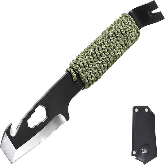 10" EDC Pry Bar Multitool, Large Prybar with Wrenches, Crowbar, Nail Puller, Bottle Openers Versatile Companion for Everyday Carry and Camping Accessories, Ideal EDC Tactical Gear