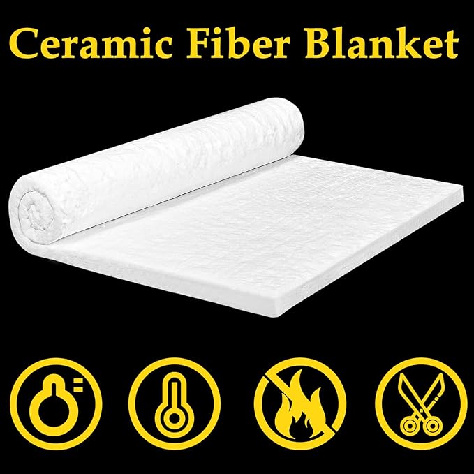 60" x24" x1" (Thick) Ceramic Fiber Blanket Fireproof Insulation Baffle Rated to 2400F, High-Temperature Resistance for Oven Stoves, Kilns, Forges