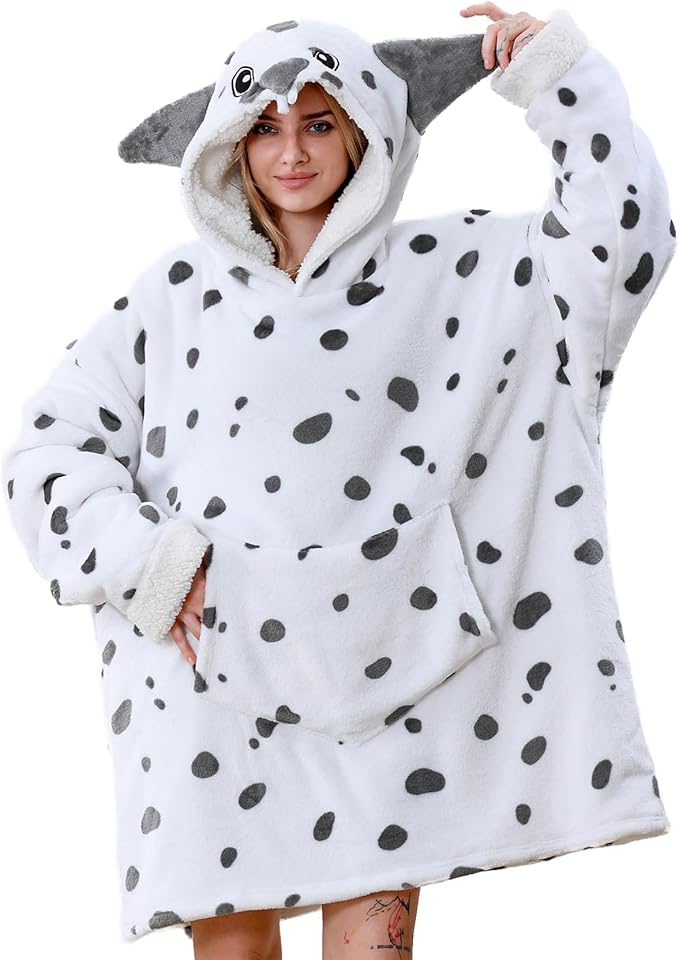 Oversized Hoodie Blanket, Wearable Blanket sweatshirt, Ultra Soft Sherpa Fleece Comfy Snuggle Hoodie