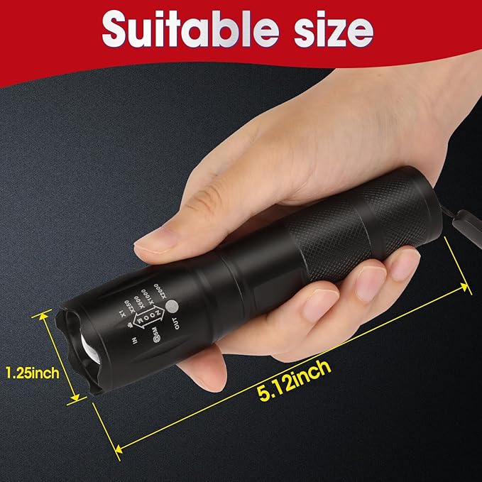 YesBes 7 Pack Small LED Flashlights High Lumens, Tactical Flashlight with 5 Modes, Waterproof Zoomable Flash Light, Small Flashlight for Camping Home Emergencies, Hunting Camping Essentials