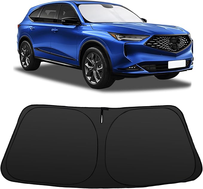 Windshield Sun Shade Custom Fit for 2014-2020 Acura MDX Accessories Foldable Sunshade Sun Blocker Protect Car from Sun Rays & Heat Damage Keep Car Cooler