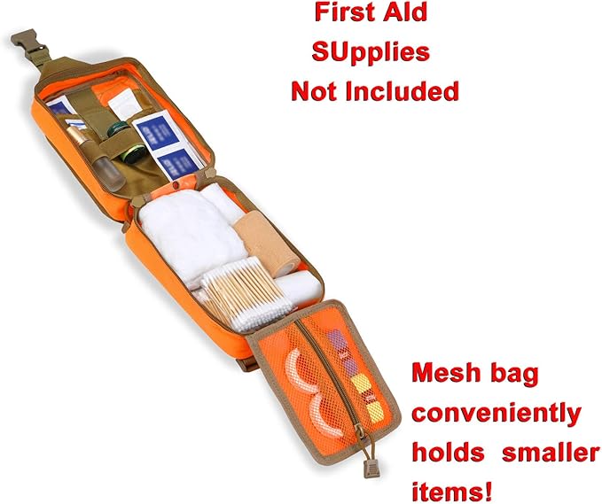Medical Molle Pouch Tactical - 1000D Nylon First Aid Pouch, Big Capacity EMT Pouch Utility, Heavy Duty Military Grade Rip-Away Ifak Pouch for Home and Outdoor Activities（Bag Only