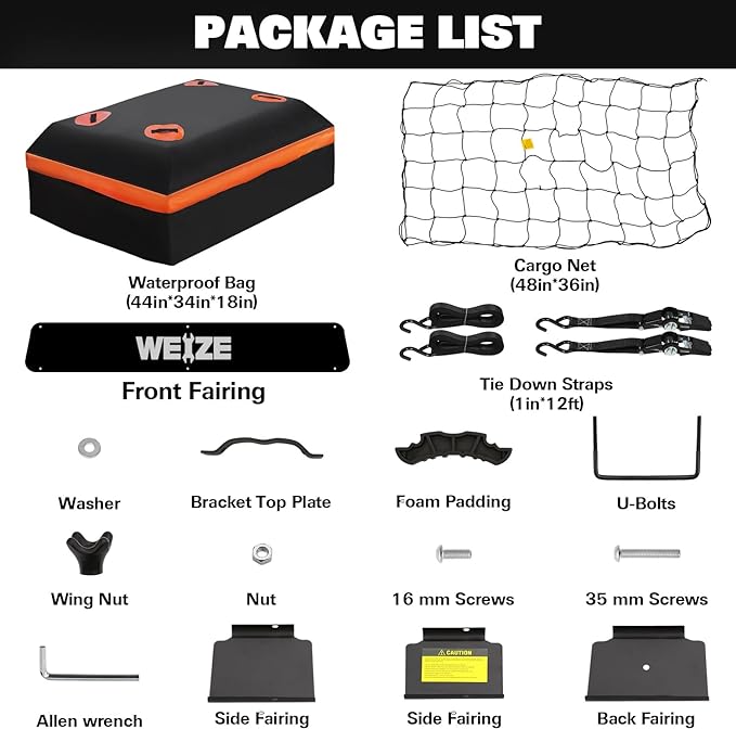 WEIZE Heavy Duty 64"x 39" Roof Rack, Rooftop Cargo Carrier Basket with Waterproof Bag, Tie Down Strap & Net, Car Top Luggage Holder for SUV, 200lb Capacity, Steel Construction