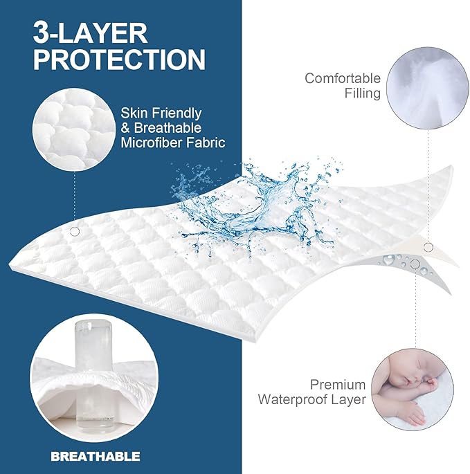 Kids Travel Air Mattress Protector Waterproof, Compatible with Intex Kidz Inflatable Raised Frame Camping Air Mattress