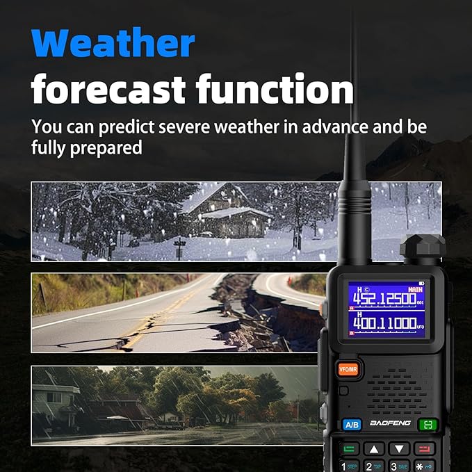 Baofeng Radio UV-5RM Ham Radio Handheld UV5R Walkie Talkies Long Range with NOAA Weather | Rechargeable |Programming Cable & Earpiece | 999 Channels for Emergency,Survival,Hunting,Camping(2 Pack)