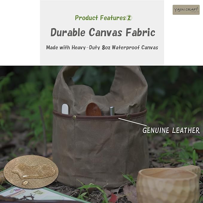 Camping Cookware Storage Bag, Canvas Camp Kitchen Organizer for Cooking Utensils, Pots, Pans & Mess Kit – Heavy-Duty Water-Resistant Outdoor Storage Case L