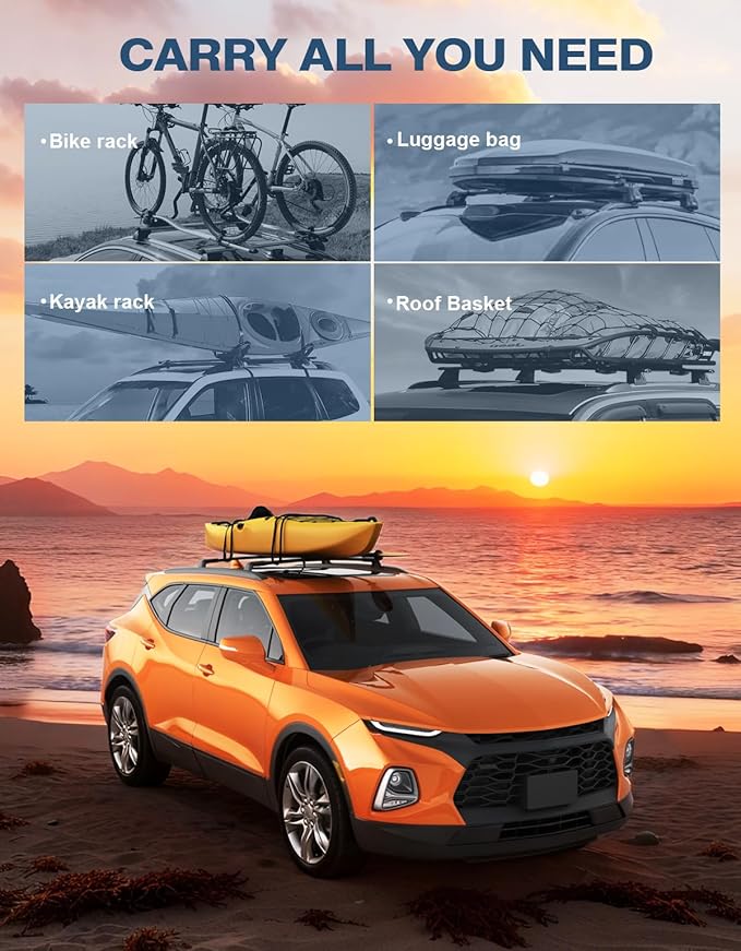 Roof Rack Cross Bars 220lbs Compatible with Chevy Chevrolet Blazer 2019-2026 (Not for Blazer EV), Heavy Duty All-Metal Aluminum Crossbar Luggage Racks Roof Rails Rooftop Canoe Accessories