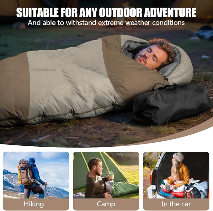OBTANIM Sleeping Bags Portable Waterproof Camping Sleeping Bag for Adults Kids 4 Seasons Cold Weather or Warm Backpacking Hiking Travel Indoor Outdoor Use