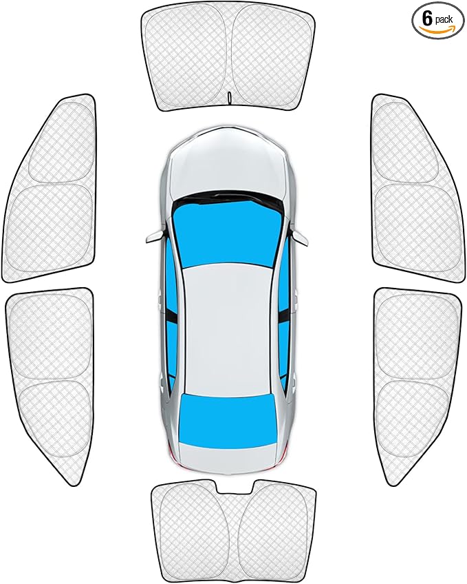 KMF 6pcs Sun Shades for Toyota Corolla 2014-2019 Accessories (Not for Corolla Cross), Full Car Window Covers Sunshade for Windshield Side Rear, UV Block and Privacy Blackout for Camping