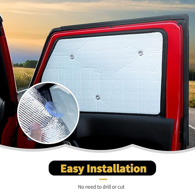 Windshield Sunshade Sun Shade Heat Shield Window Sun Visor Mat for Jeep Gladiator JT 2018-2023,6PCS