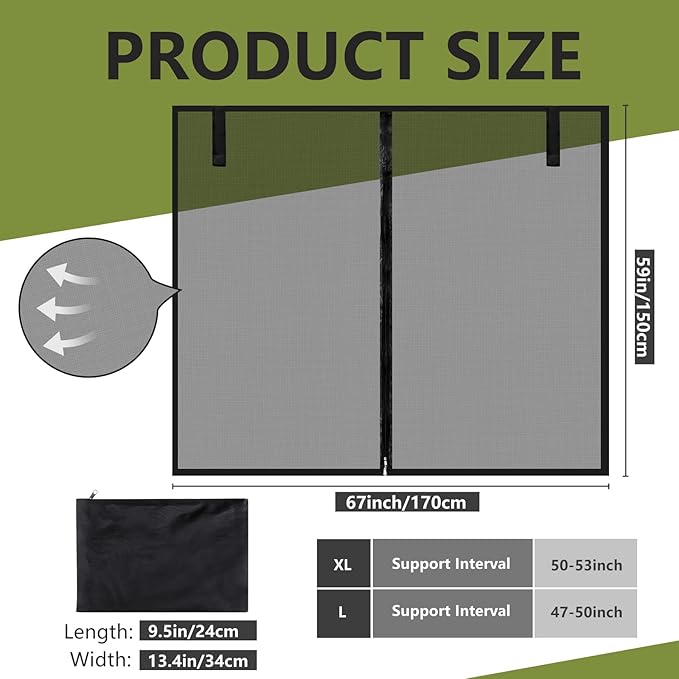 Yahenda SUV Tailgate Mesh Screen for Camping, Car Tailgate Tent Shade, Breathable Bug Screen with Magnetic Design, UV Protection Privacy Cover, Car Camping Accessories(Large,Half Wrap,Black)