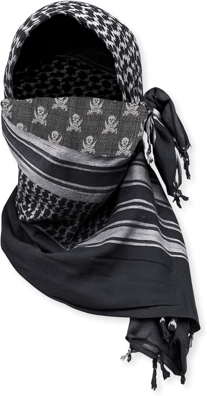M MCGUIRE GEAR Shemagh Tactical Scarf, Middle Eastern Desert Hood, Bandana, Keffiyeh, Military Style, 100% Cotton, 42" x 42"
