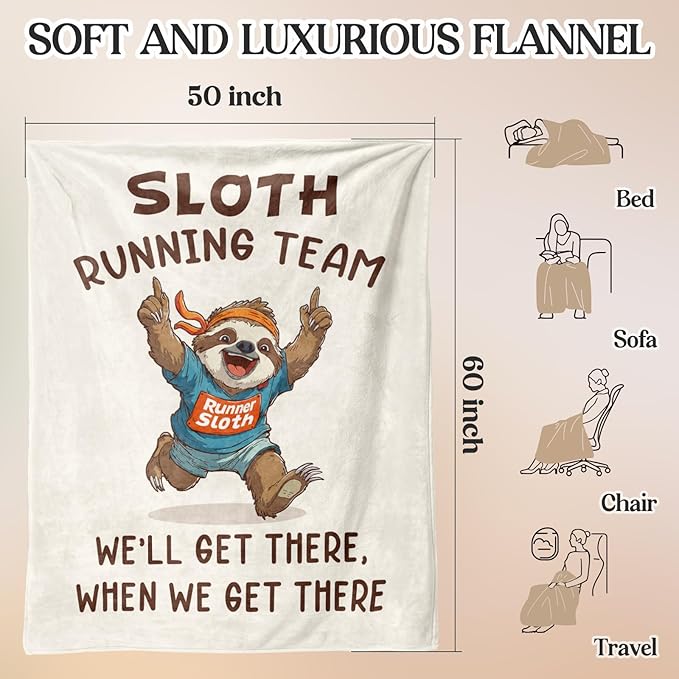 Funny Gifts for Runners Men Women, Cross Country Gifts - Throw Blankets 60" x 50", Marathon Runners Gift, Cool Running Essentials for women Men, Half Marathon, Track and Field Running Present