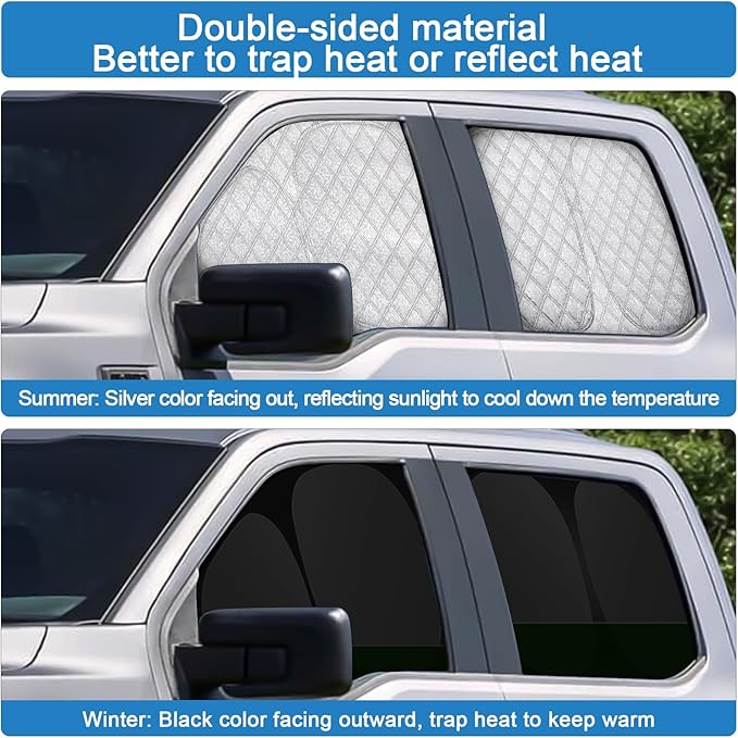 XCBYT 2015-2023 Ford F150 Window Shades Full Car Window Covers with 6 Layers Thickened 100% Sun UV Blackout Car Privacy Curtains for Breastfeeding Napping Dressing Camping 6 Pack F150 Accessories