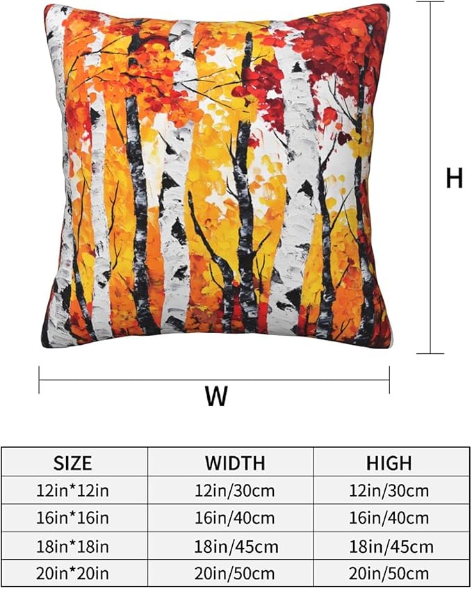 Yellow and Red Autumn Fall Throw Pillow Covers 18x18 inch Set of 2 Bright Pillow Case Cushion Cover for Home Sofa Couch Living Room Car Decor