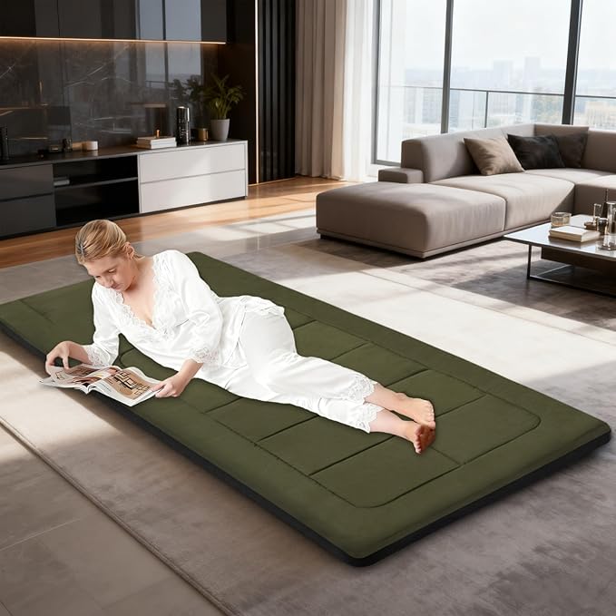 COLMERD Portable Camping Cot Mattress 80 x 36 Inches Sleeping Mat with Waterproof Anti-Slip Bottom Floor Mattress Easy to Carry for Guest Tent Lawn Yard Camping Cot Easy to Store