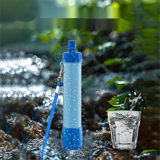 Portable Water Filter Straw with Storage Bag, Backwash Device, Camping Emergency Filtration System
