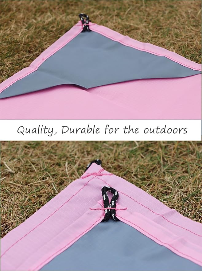 Orga'Neat Pocket Picnic Blanket, Sandproof Lightweight Pocket Camping Tarp, 55″x 39″ Foldable & Fits into Small Bag, Water Resistant Washable Quick Dry Compact Beach Mat for Outdoor Recreation