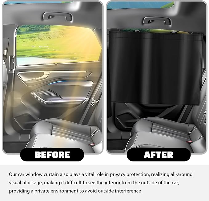 3PCS Larger Size Car Window Shades,Upgraded Car Curtains for Blocking Sunlight & Providing Privacy Protection,Essential Cars Privacy Curtains Includes Rear Window & Divider Curtain