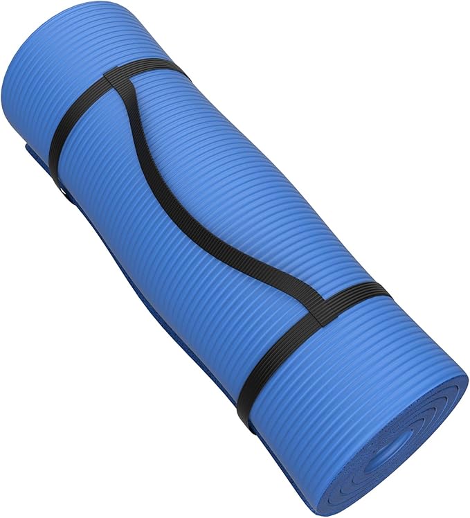 Foam Sleeping Pad for Camping - 1.25-Inch-Thick Waterproof Sleep Pad with Carry Straps for Cots, Tents, or Sleepovers by Wakeman Outdoors (Black)