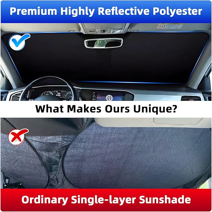 Side Window Sunshades Intended for Hyundai Elantra 2021-2025, Front Window Shades Custom Fit for Elantra, Foldable Car Sun Shield with Steering Wheel Sunshade to Block UV Keep Car Cool