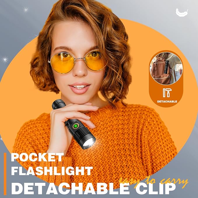 Hoxida Rechargeable Tactical Flashlights High Lumens - 1500 Meters Long Beam Super Bright LED Magnetic Flashlight USB Zoomable 5Modes Small Long Beam Spotlight Flashlight for Hiking, Camping