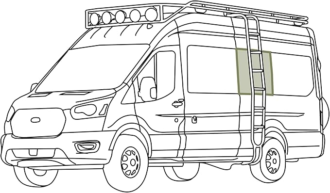 VanEssential Full Plastic Trim Middle Window Cover LH (Driver Side) Designed for Ford Transit Medium/High Roof 148 Long or Extended Length Van Year 2015 to Current - Charcoal Gray