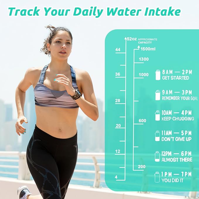 UTEBIT 52 OZ Fruit Infuser Water Bottle, Half Gallon Insulated Sports Water Bottle With Straw, 1.5L BPA Free Leak Proof Tritan Large Water Jug with Strap for Gym, Camping, Travel, Outdoor