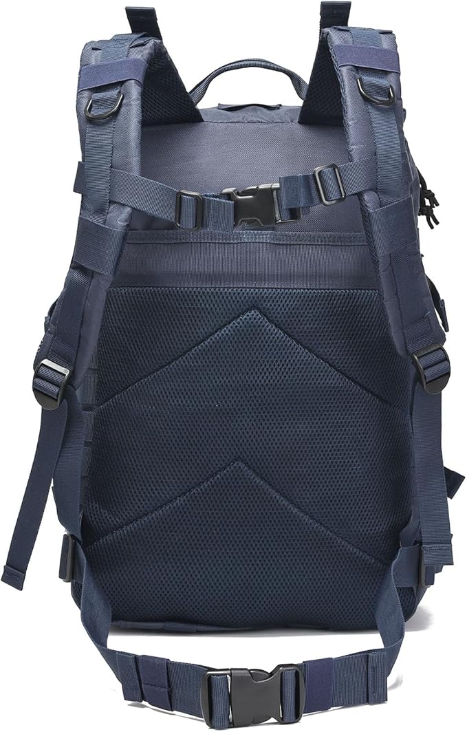Tactical Backpack for Men, 45L Military Gym Backpacks, Large 3-Day Assault Pack Bug Out Bag MOLLE Daypack for Rucking Fishing Camping (Dark blue)