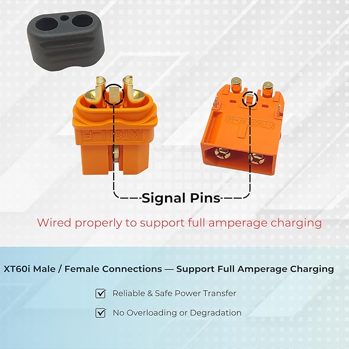 XT60i Extension Cable Male to Female, 50FT 10AWG Silicone Wire for Solar Generators & Portable Power Stations
