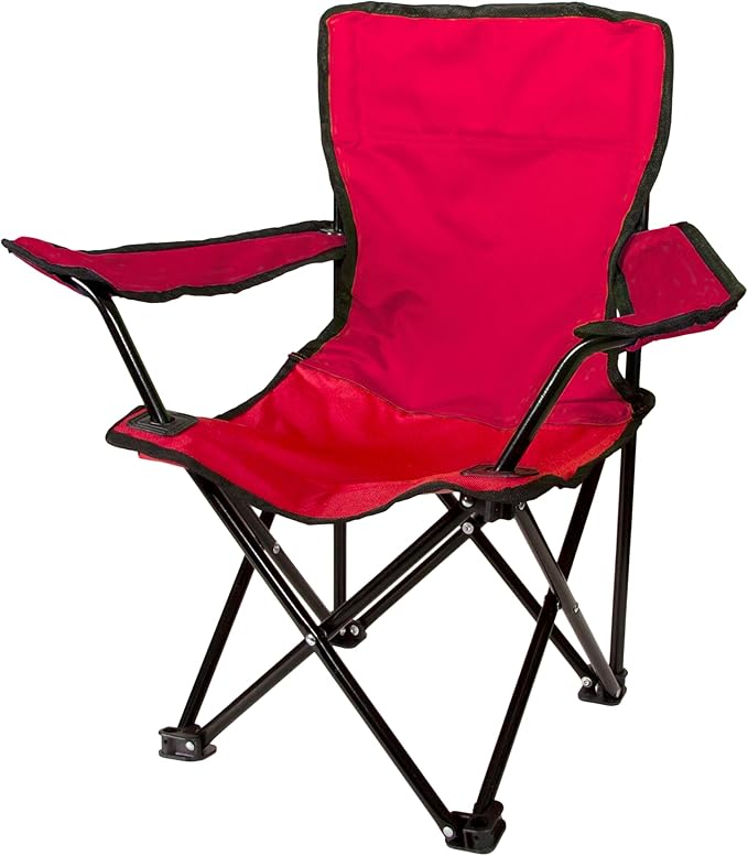 Pacific Play Tents – Kids Folding Chair, 100 lbs. Weight Capacity - Ruby Red