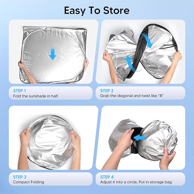 KUST Windshield Sun Shade for GMC Terrain 2025 2026(Fit for Chevrolet Equinox) Window Accessories Shade Sun Visor Cover Foldable Block UV Rays