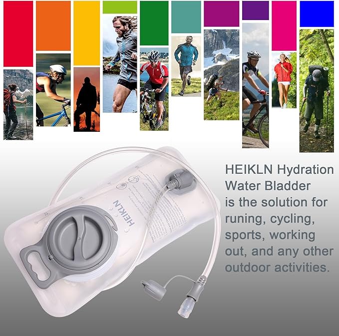 HEIKLN Hydration Bladder 1.5L-2L-2.5L-3L,Leak Proof Water Reservoir, BPA Free Military Water Storage Bladder Bag Hydration Pack Replacement Easy Clean for Bicycling Hiking Camping Hunting Running