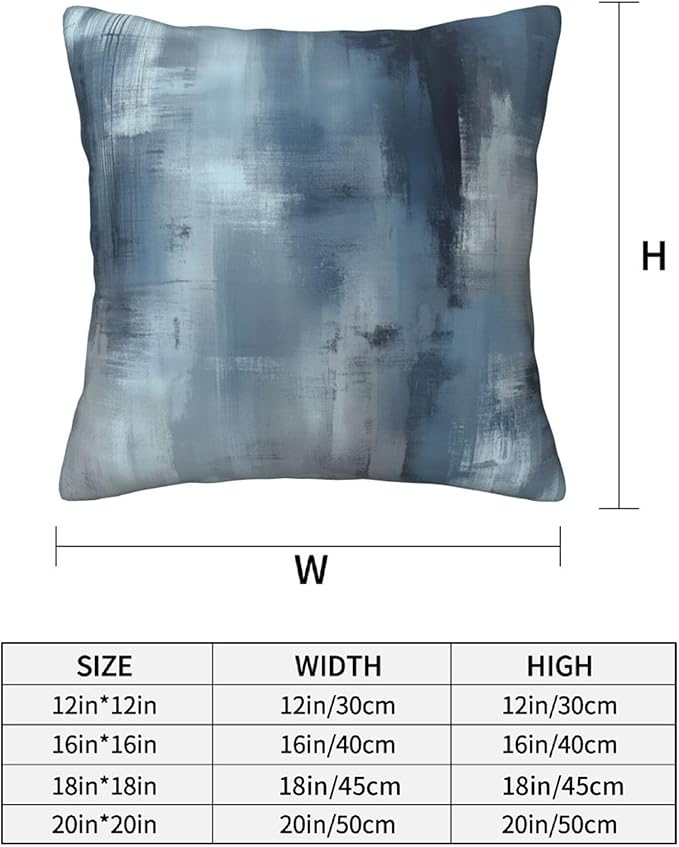 Blue Abstract Throw Pillow Covers 18x18 inch Set of 2 Pillow Case Cushion Cover for Home Sofa Couch Living Room Car Decor